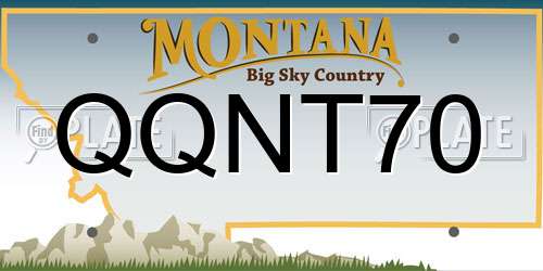 QQNT70 Montana License Plate