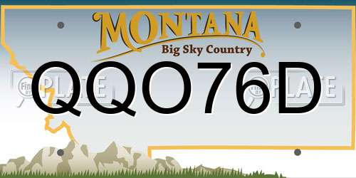 QQO76D Montana License Plate