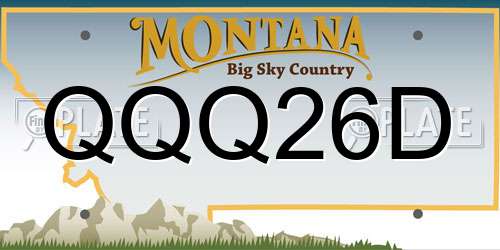 QQQ26D Montana License Plate