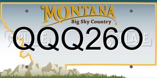 QQQ26O Montana License Plate