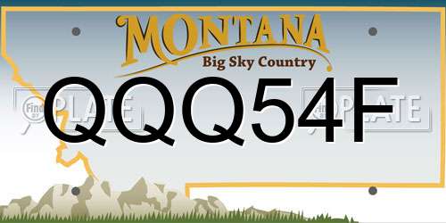QQQ54F Montana License Plate