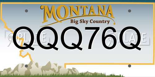 QQQ76Q Montana License Plate
