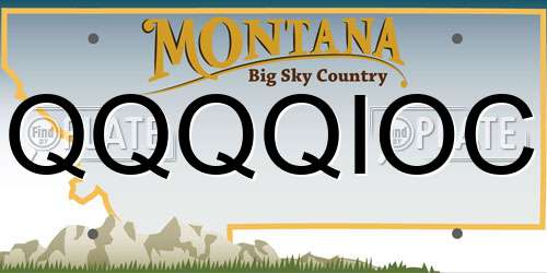 QQQQIOC Montana License Plate
