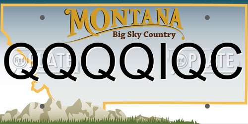 QQQQIQC Montana License Plate