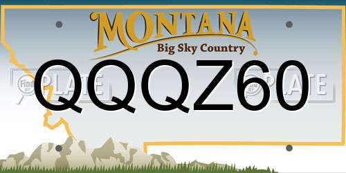 QQQZ60 Montana License Plate