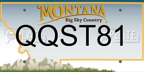 QQST81 Montana License Plate
