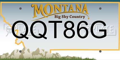 QQT86G Montana License Plate