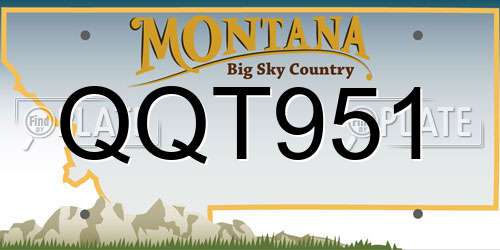 QQT951 Montana License Plate