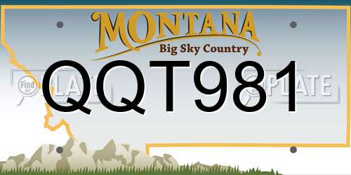 QQT981 Montana License Plate
