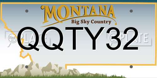 QQTY32 Montana License Plate