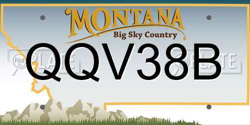 QQV38B Montana License Plate