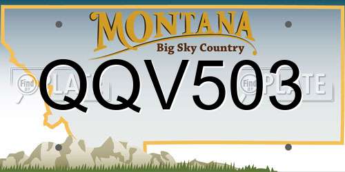 QQV503 Montana License Plate