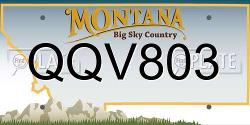 QQV803 Montana License Plate