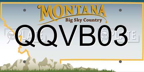 QQVB03 Montana License Plate