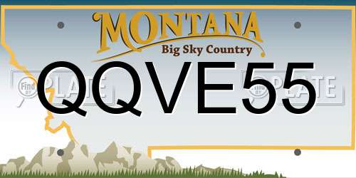 QQVE55 Montana License Plate