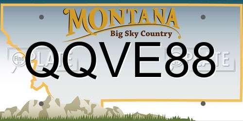 QQVE88 Montana License Plate