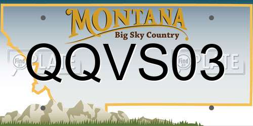 QQVS03 Montana License Plate