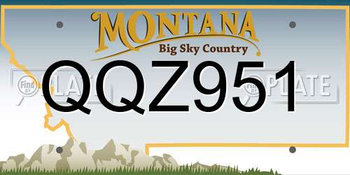 QQZ951 Montana License Plate