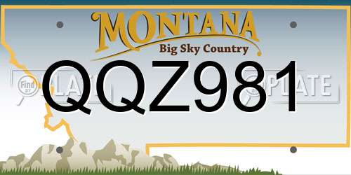 QQZ981 Montana License Plate
