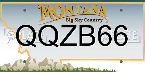QQZB66 Montana License Plate