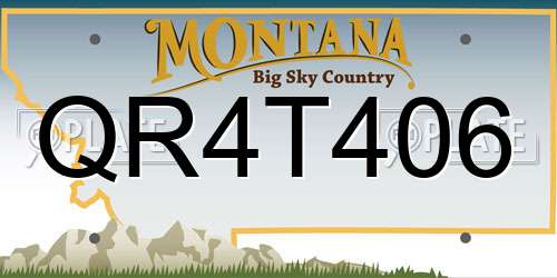 QR4T406 Montana License Plate