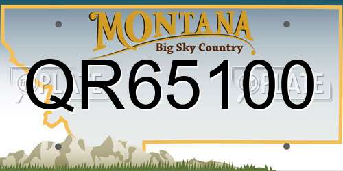 QR65100 Montana License Plate