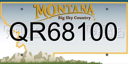 QR68100 Montana License Plate