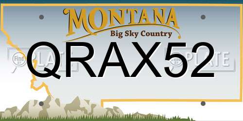 QRAX52 Montana License Plate