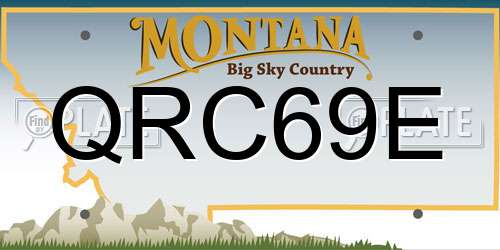 QRC69E Montana License Plate