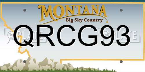 QRCG93 Montana License Plate
