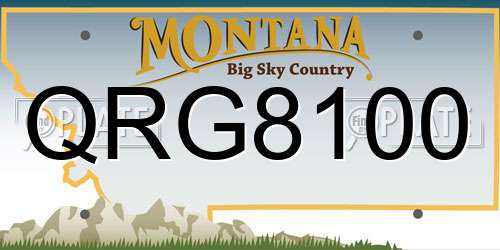 QRG8100 Montana License Plate