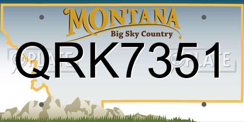 QRK7351 Montana License Plate