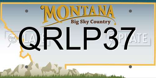 QRLP37 Montana License Plate