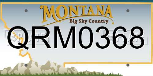 QRM0368 Montana License Plate
