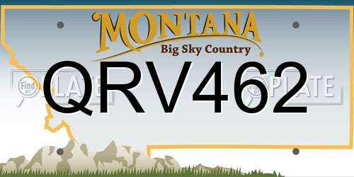 QRV462 Montana License Plate