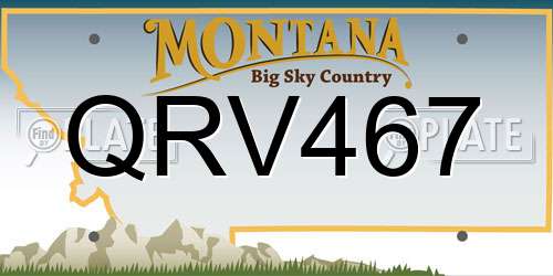 QRV467 Montana License Plate