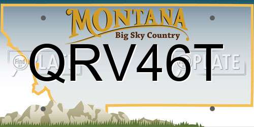 QRV46T Montana License Plate