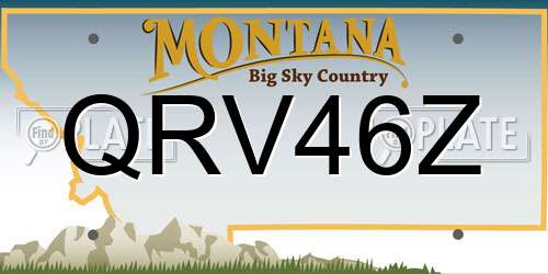QRV46Z Montana License Plate