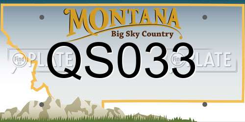 QS033 Montana License Plate