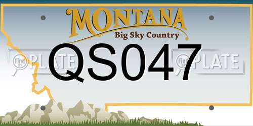 QS047 Montana License Plate