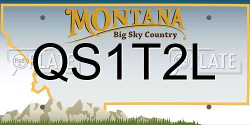 QS1T2L Montana License Plate