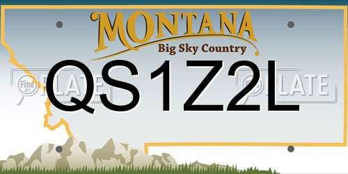 QS1Z2L Montana License Plate