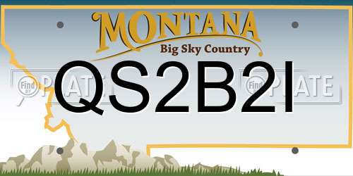 QS2B2I Montana License Plate