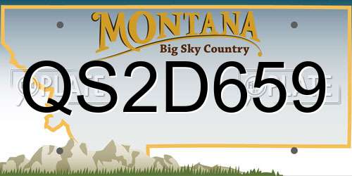 QS2D659 Montana License Plate