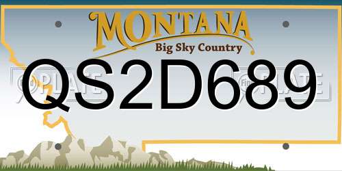 QS2D689 Montana License Plate