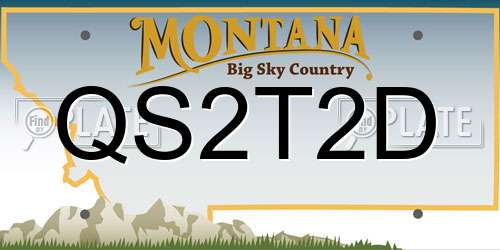 QS2T2D Montana License Plate