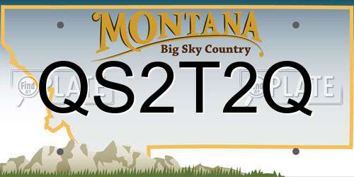 QS2T2Q Montana License Plate