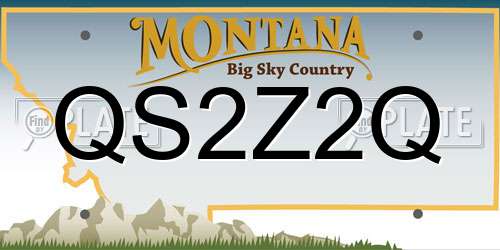 QS2Z2Q Montana License Plate