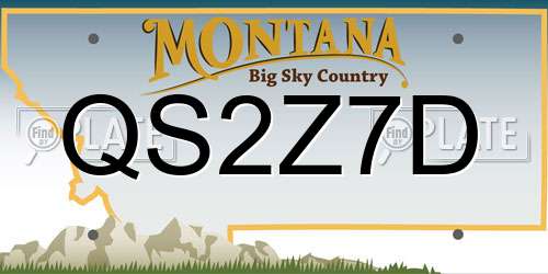 QS2Z7D Montana License Plate