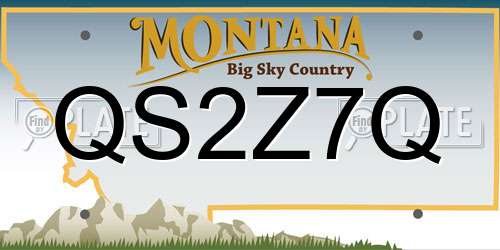 QS2Z7Q Montana License Plate